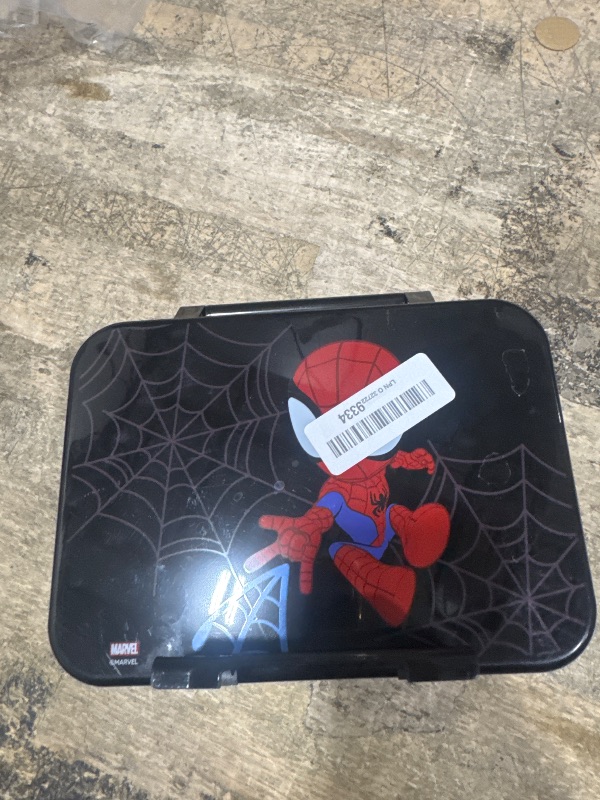 Photo 1 of *LID LOOSE FROM TOP LEFT SIDE* Simple Modern Marvel Spider-man Bento Lunch Box for Kids | BPA Free, Leakproof, Dishwasher Safe | Lunch Container for Boys, Toddlers | Porter Collection | 5 Compartments | Spidey Kid