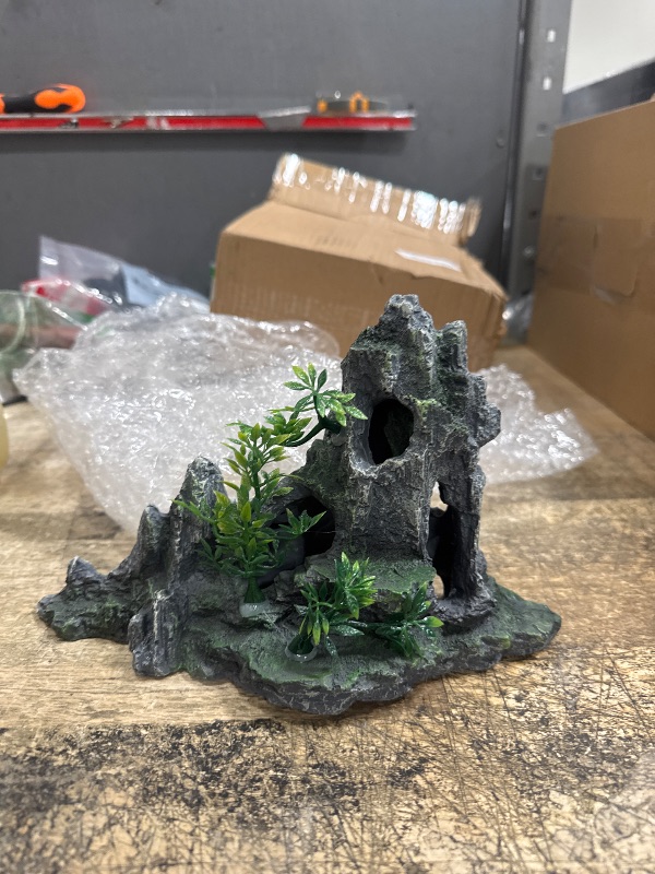 Photo 1 of JIHAQUA Large Aquarium Decorations Rock Cave Landscape Artificial Mountain View Stone Fish Tank Decoration (Hill B)