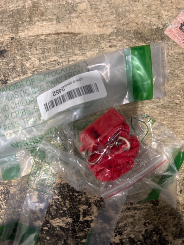 Photo 1 of BLARIX Lifeguard Pea Whistle and Lanyard (Red and Red)