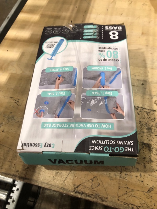 Photo 1 of 8 Pack Vacuum Storage Bags, Space Saver Bags (2 Jumbo/2 Large/2 Medium/2 Small) Compression Storage Bags for Comforters and Blankets, Vacuum Sealer Bags for Clothes Storage, Hand Pump Included