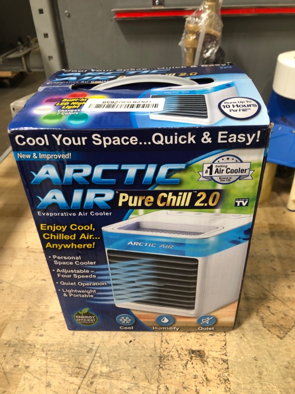 Photo 1 of Arctic Air Pure Chill 2.0 Evaporative Air Cooler by Ontel - Powerful, Quiet, Lightweight and Portable Space Cooler with Hydro-Chill Technology For Bedroom, Office, Living Room & More,Blue