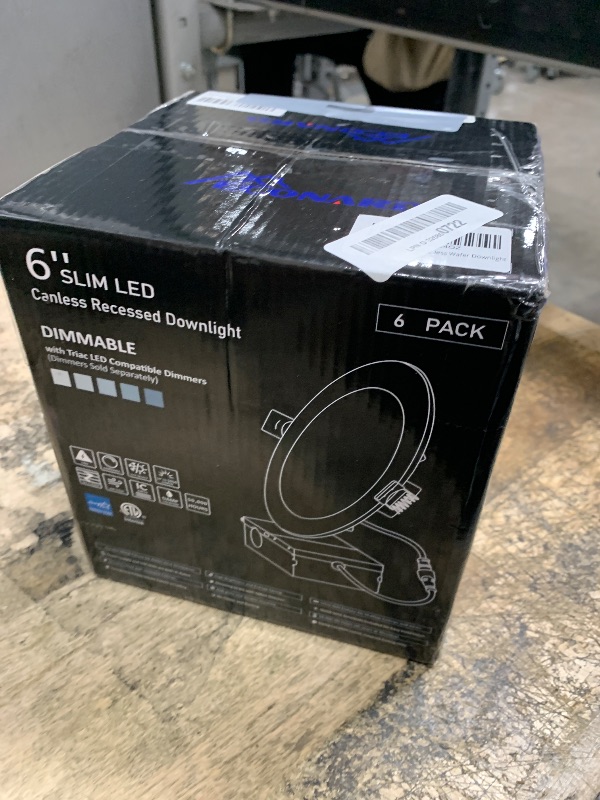 Photo 1 of Meconard 6 Pack 6 Inch 5CCT LED Recessed Lighting with Night Light, 2700K/3000K/3500K/4000K/5000K Selectable Ultra-Thin LED Recessed Ceiling Lights, 12W=110W, 1050LM, Dimmable Canless Wafer Downlight