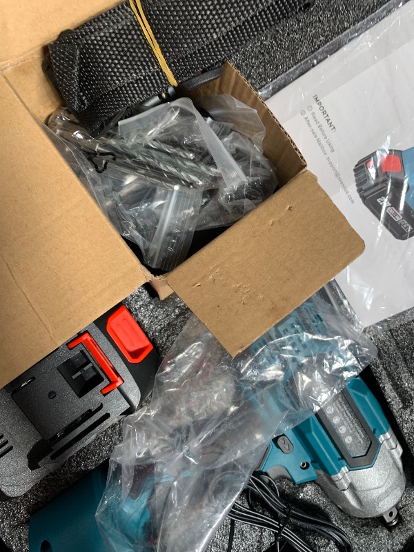 Photo 1 of *POWERS ON* Seesii Cordless Impact Wrench 1/2 inch, Brushless Impact Gun Max Torque 479 Ft-lbs(650Nm), 3300RPM w/ 2x 4.0 Battery, 6 Sockets,9 Drill,6 Screws, High Torque Power Impact Driver for Car Home, WH700