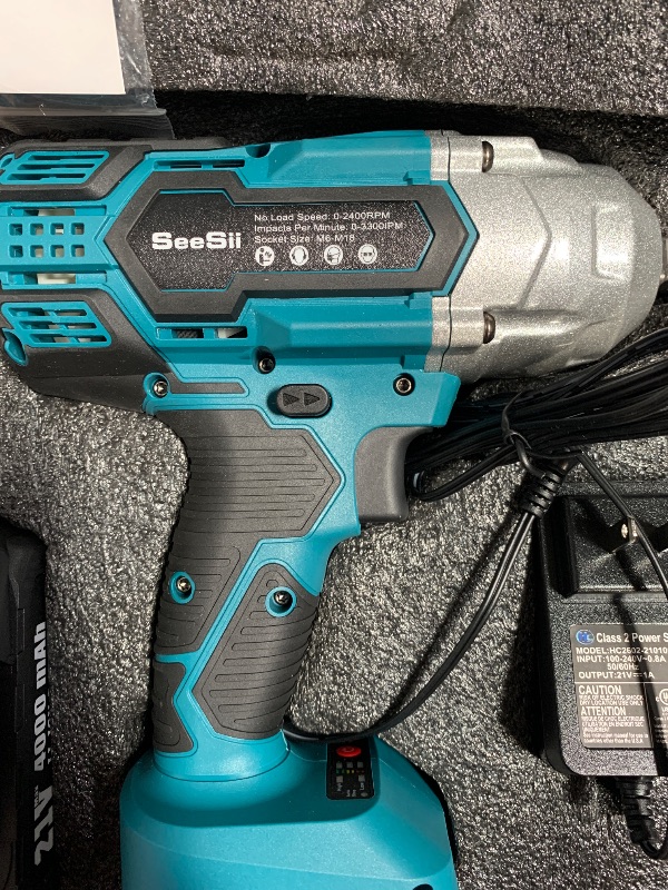 Photo 1 of *POWERS ON* Seesii Cordless Impact Wrench 1/2 inch, Brushless Impact Gun Max Torque 479 Ft-lbs(650Nm), 3300RPM w/ 2x 4.0 Battery, 6 Sockets,9 Drill,6 Screws, High Torque Power Impact Driver for Car Home, WH700