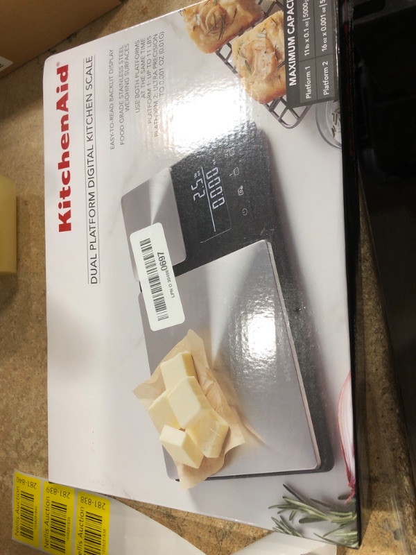 Photo 1 of ***(PARTS ONLY/ NON FUNCTIONAL)***
KitchenAid KQ909 Dual Platform Digital Kitchen and Food Scale, 11 pound capacity and Precision 16oz capacity, Black with Stainless Steel
