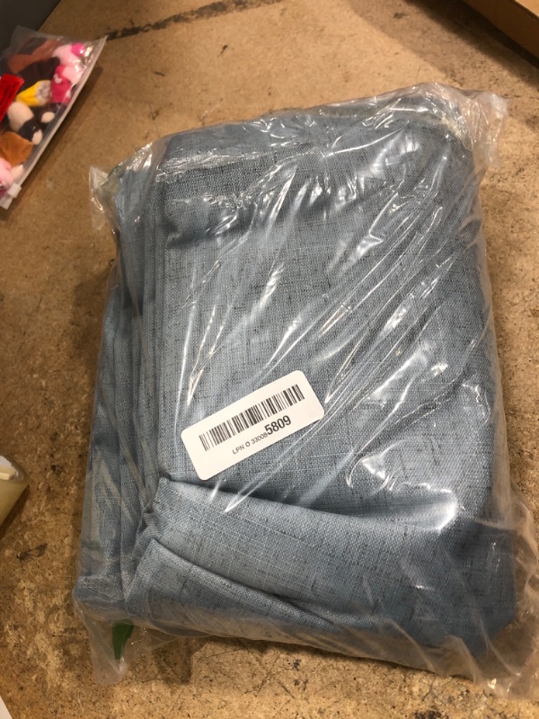 Photo 1 of 100% Blackout Shield Linen Blackout Curtains for Bedroom 84 Inches Long, Back Tab/Rod Pocket Living Room Drapes, Thermal Insulated Blackout Curtains 2 Panels Set, 50" W x 84" L, blue 
