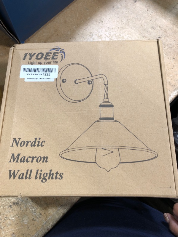 Photo 1 of (used)iYoee Wall Sconce Lamps Lighting Fixture with on Off Switch,Green Macaron Wall lamp E26 Edison Copper lamp 