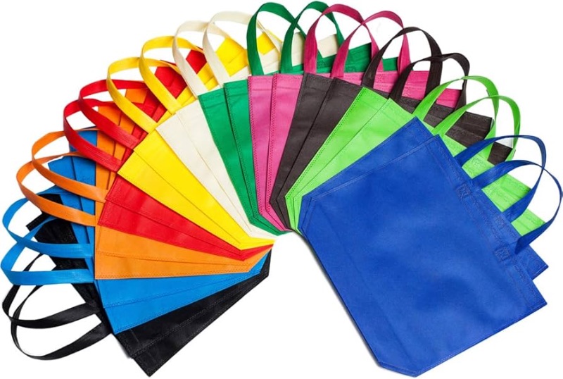 Photo 1 of Reusable Gift Bag With Handles 22 Pcs Large Tote Bags Bulk 11 Colors for Shopping Groceries Birthday Party Favor Snacks DIY Painting Halloween Christmas Gift, 15 Inch ×13 Inch