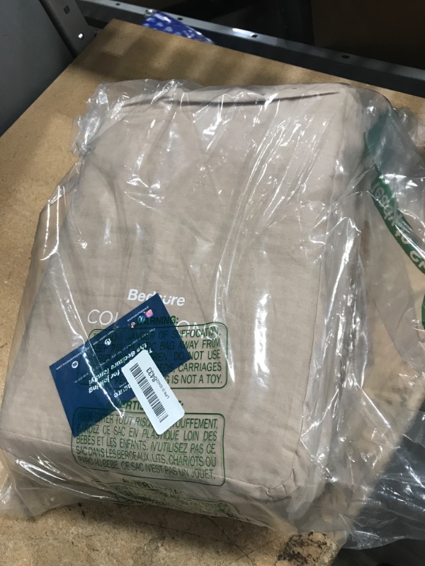 Photo 1 of Bedsure Cotton Duvet Cover Set - 100% Cotton Waffle Weave Khaki Duvet Cover Oversized King Size, GentleSoft™ and Breathable Bedding Set for All Season, 3 Pieces, 120"x98"