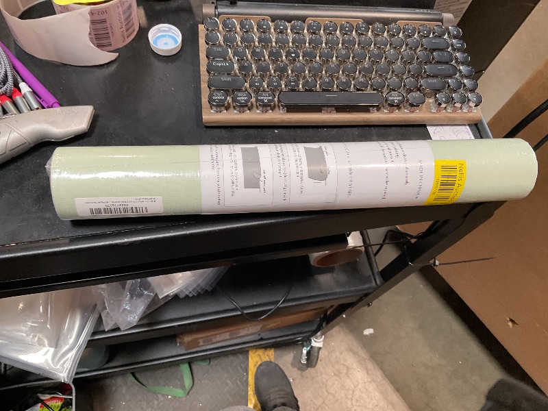 Photo 1 of ?32.8FTx17.7in? Green Wallpaper Peel and Stick, Removable Textured Wall Paper, Self Adhesive Wallpaper Liner, Vinyl Waterproof for Bathroom, Living Room Home Decoration