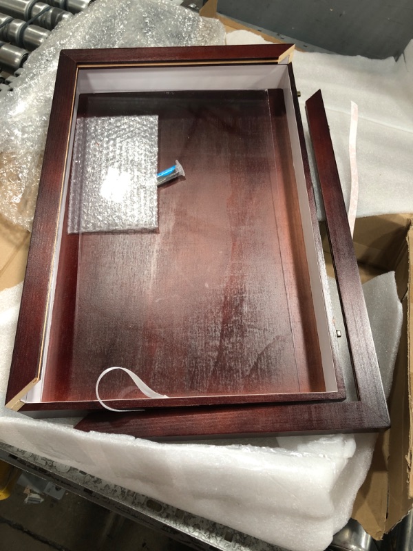 Photo 1 of Colingmill 1 Pcs Large Insect Display Case with Clear Top 18 x 12 x 3 Inch Wooden Collection Box with EVA Foam Board and Pins Butterfly Shadow Box for Specimen Storage