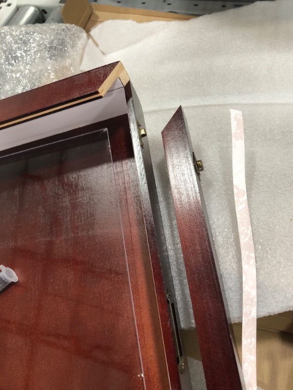 Photo 1 of Colingmill 1 Pcs Large Insect Display Case with Clear Top 18 x 12 x 3 Inch Wooden Collection Box with EVA Foam Board and Pins Butterfly Shadow Box for Specimen Storage