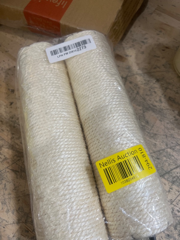 Photo 1 of 10" Cat Scratching Replacement Posts Sisal Spare Scratcher Refill Post for Cats Cube Tower Kittens Scratch Pole Perch Interactive Toys Furniture Accessories Tree 2 Pack Include M8 Screws White