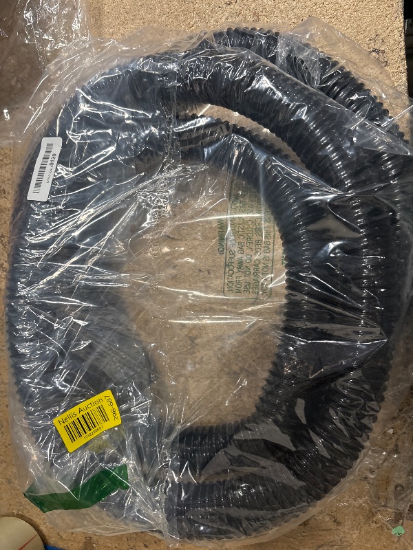 Photo 1 of 1 1/2 Inch Pond Sump Pump Discharge Hose Corrugated Water Hose Black PVC Strong Flexible Tubing 10Ft