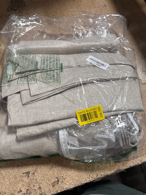 Photo 1 of 100% Blackout Curtains 84 Inch Length 2 Panels Set Farmhouse Style for Bedroom Windows/Living Room Thermal Insulated Neutral Boho Drapes Linen Blend Natural Ivory 7ft Long Hook Belt Pleated/Back Tab