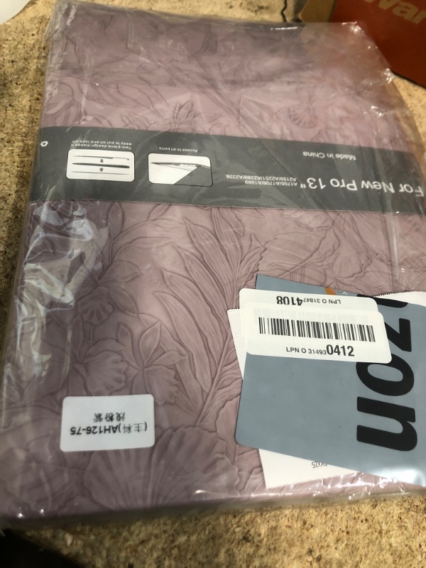 Photo 1 of Seorsok Compatible with MacBook Pro 13 inch Case M2 2023,2022,2021-2016 A2338 M1 A2251 A2289 A2159 A1989 A1708 A1706,Leaves Flowers Leather Hard Shell Case with Keyboard Cover,Purple Blooming Floral