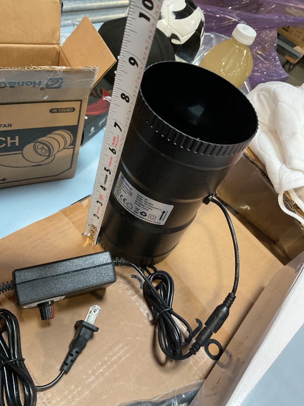 Photo 1 of Hon&Guan 4 Inch Inline Booster Duct Fan with Speed Controller - 130 CFM Airflow with 6W Ultra-Low Power and Low Noise