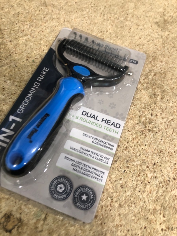 Photo 1 of Maxpower Planet Original Pet Grooming Rake - Double-Sided Deshedding Dematting Tool, Undercoat Rake for Dogs & Cats, Extra-Wide Dog Grooming Brush & Deshedder Comb for Long Hair, Reduces Shedding 95%