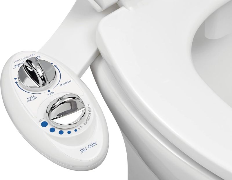 Photo 1 of LUXE Bidet NEO 185 - Self-Cleaning, Dual Nozzle, Non-Electric Bidet Attachment for Toilet Seat, Adjustable Water Pressure, Rear and Feminine Wash (White)