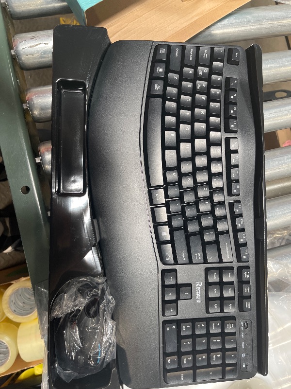 Photo 1 of Ergonomic Wireless Keyboard and Mouse Combo, Wave Keys Keyboard with Wrist Rest for Natural Typing, 3 DPI Adjustable Ergonomic Silent Mouse for Computer/Laptop/Windows/Mac (Black)