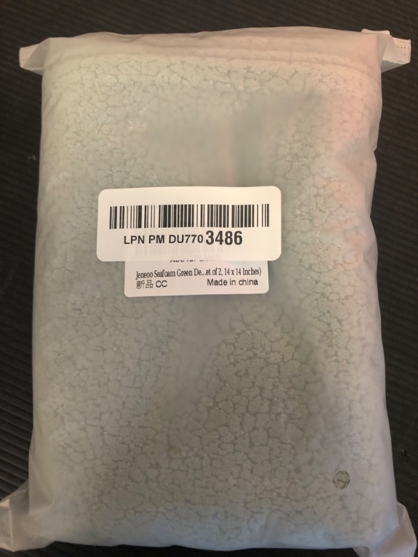 Photo 1 of Jeneoo Seafoam Green Decorative Cozy Throw Pillow Covers Soft Chenille Square Couch Cushion Case for Home Sofa Decor (Set of 2, 14 x 14 Inches)