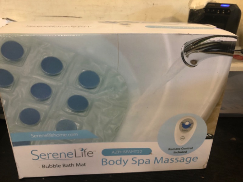 Photo 1 of Portable Spa Bubble Bath Massager - Thermal Spa Waterproof Non-Slip Mat with Suction Cup Bottom, Motorized Air Pump & Adjustable Bubble Settings - Remote Control Included - Serenelife AZPHSPAMT22