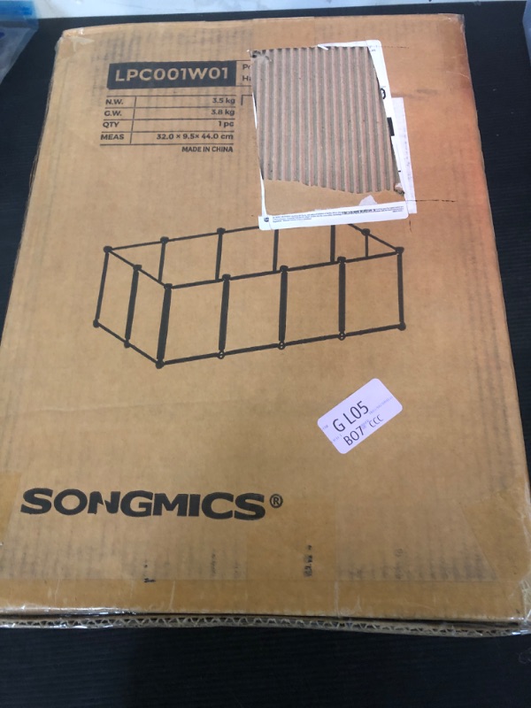 Photo 1 of SONGMICS 20 Panels Pet Playpen with Floor, Small Animal Playpen, Pet Fence Indoor, DIY Plastic Enclosure for Guinea Pigs, Bunny, Hamsters, Hedgehogs, 49.2 x 24.8 x 16.5 Inches, White ULPC001W01
