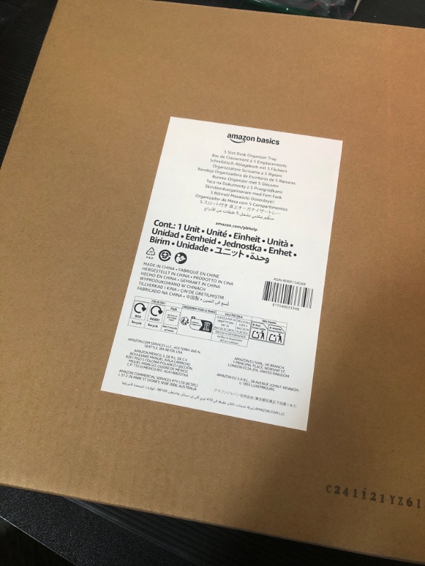 Photo 1 of Amazon Basics 5 Slot Desk Rectangular Organizer Tray, Black, 13.6 x 9.5 x 12.8 inchLPNPMDU4308853
