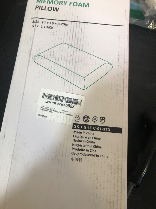 Photo 1 of Hcore Ultra Thin Pillow 3.25" Stomach Sleeping, Slim Pillow for Side Back Stomach Sleepers, Gel Infused Memory Foam Pillow with Two-Sided Pillow - CertiPUR-US - Standard