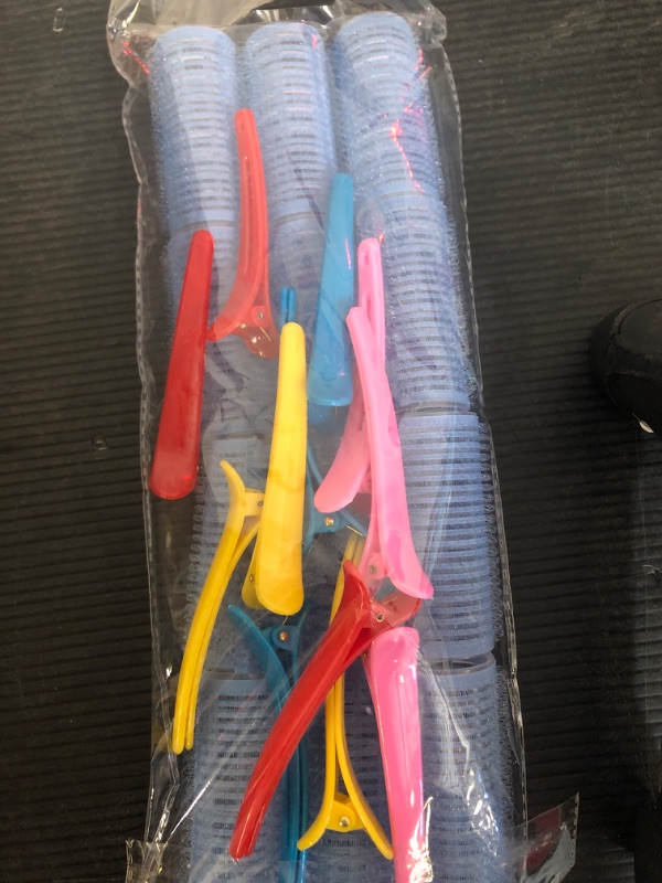 Photo 1 of Hair Rollers, 12 Pack Salon Hair Dressing Curlers, Self Grip Hair Roller Sets, Hair Curlers, DIY Curly Hairstyle, Colors May Vary, Small