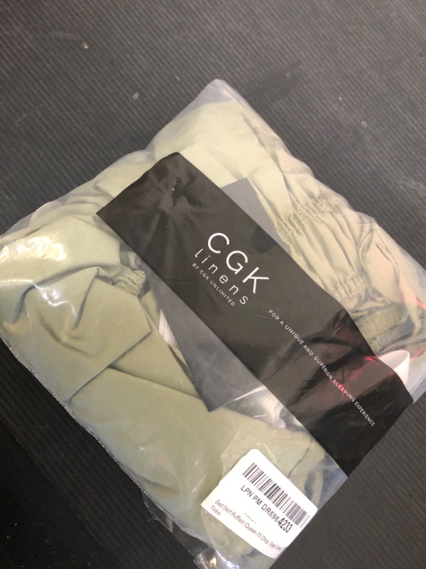 Photo 1 of FreshCulture Queen Bed Skirt, Elastic Wrap Around Bed Skirt Queen Size, Bed Skirts for Adjustable Bed, Easy Fit with 15-Inch Tailored Drop, Hotel Quality Dust Ruffle for Queen Bed (Sage Green)LPNPMDR6964233