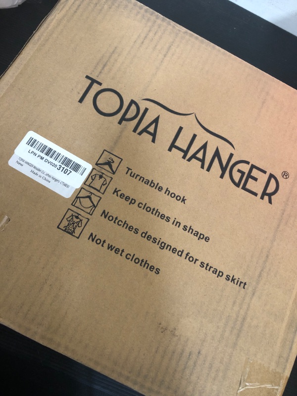 Photo 1 of TOPIA HANGER Wooden Coat Hangers 30 Pack, Black Wood Suit Hangers, 360° Swivel Hook and Non-Slip Shoulder Notches for Camisole, Jacket, Pant, Shirt, Smooth Finished Clothes Hangers -CT54B30