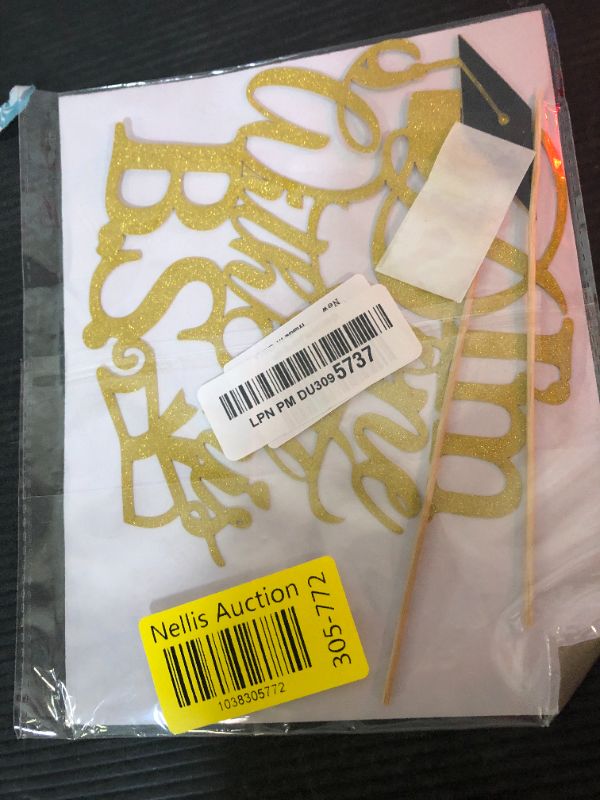 Photo 1 of BEISHIDA Graduations Cake Topper Congrats Grad Cake Decorations - I'm Done With This B.S. Class of 2025 Glitter Topper High School/College/Senior Graduation Party Supplies ?Gold?