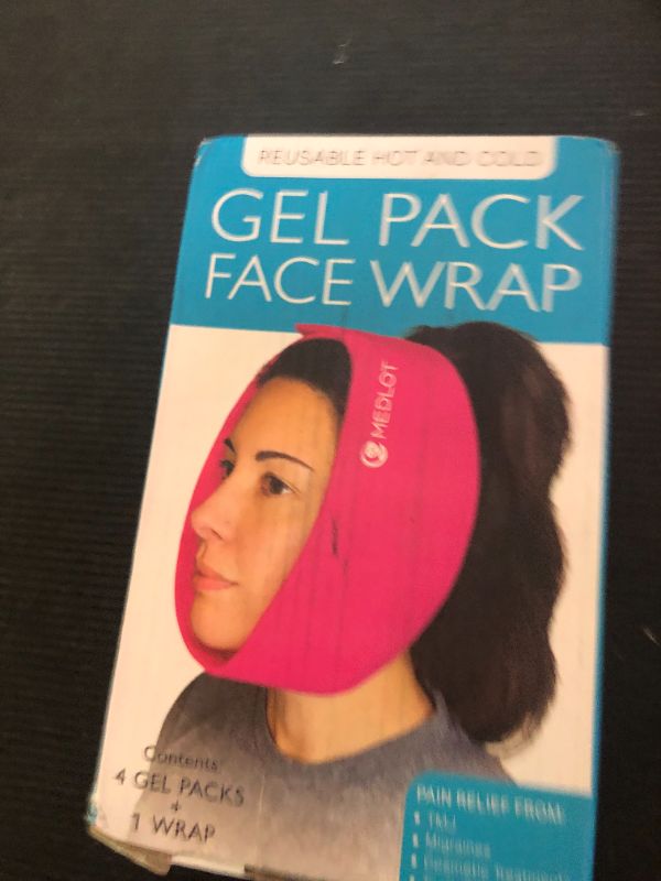Photo 1 of LotFancy Face Ice Pack Wrap with 4 Reusable Hot Cold Therapy Gel Packs, FSA HSA Eligible, Pain Relief for TMJ, TMD, Wisdom Teeth, Oral and Facial Surgery, Dental Implants, Pink