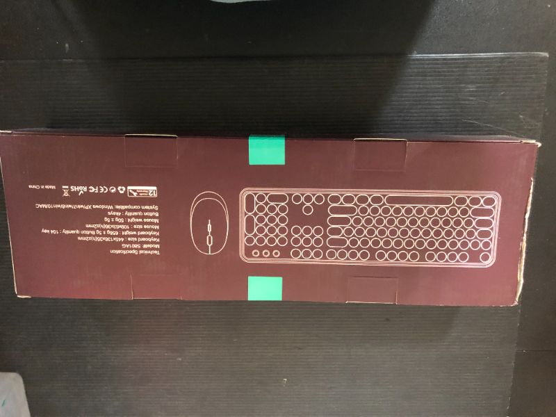 Photo 1 of Links9+ Wireless Keyboard and Mouse Combos, Retro Keyboard and Mouse Wireless Full Size, 2.4Ghz Connection and Optical Mouse for Windows, Mac, PC, Laptop for Home and Office (Burgundy-Black)