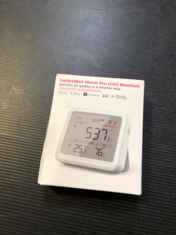 Photo 1 of SwitchBot Meter Pro CO2 Indoor Air Quality Monitor 5-in-1, CO2 Alarm, Large Display, Bluetooth Air Quality Tester for Home, Office, 2-Year Data Storage