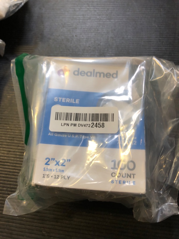 Photo 1 of Dealmed 2’’ x 2’’ Sterile Gauze Pads Disposable and Individually Wrapped Medical Gauze Pads, Wound Care Product for First Aid Kit and Medical Facilities (Pack of 1)