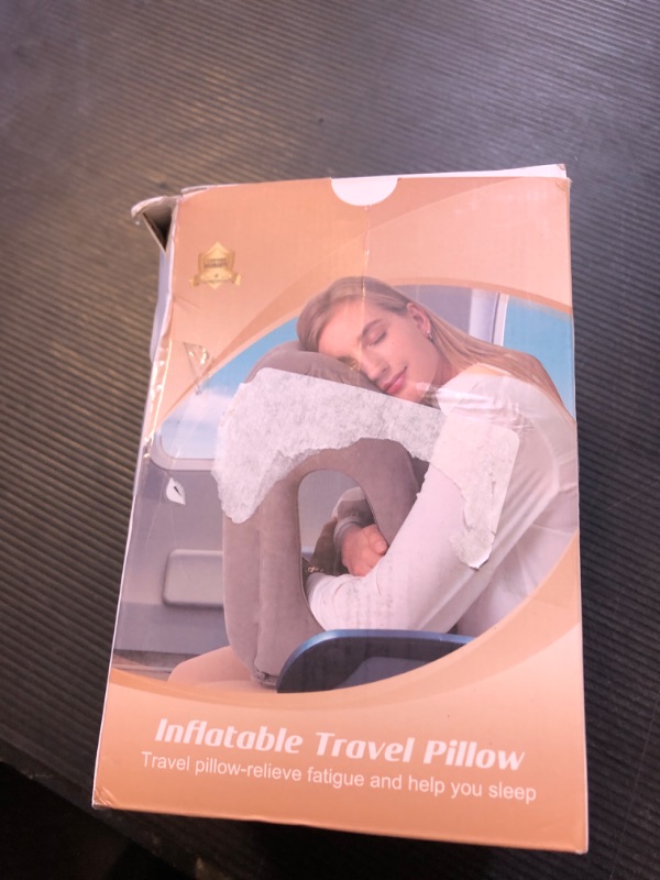 Photo 1 of Sunany Travel Pillow, Upgraded Plane Pillow for Long Flights, Inflatable Neck Pillow Used for Airplanes,Cars,Buses,Trains,Office Napping with Eye Mask,Earplugs (Black)