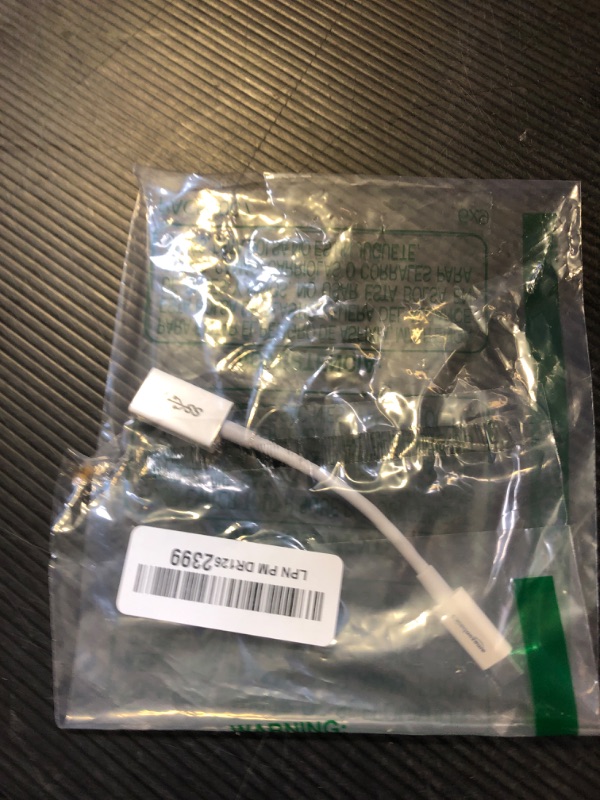 Photo 1 of Amazon Basics USB-C to USB-A 3.1 Gen1 Female Adapter Cable Converter, 5Gbps High-Speed, USB-IF Certified, for Laptops, Tablets, Phones (iPhone 16/15), White