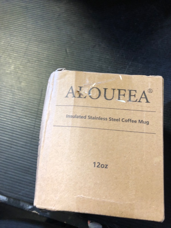 Photo 1 of ALOUFEA 12oz Insulated Coffee Mug Cup with Handle, Stainless Steel Travel Coffee Mug with Flip Lid, Double Wall Vacuum Coffee Tumbler, Rose Gold
