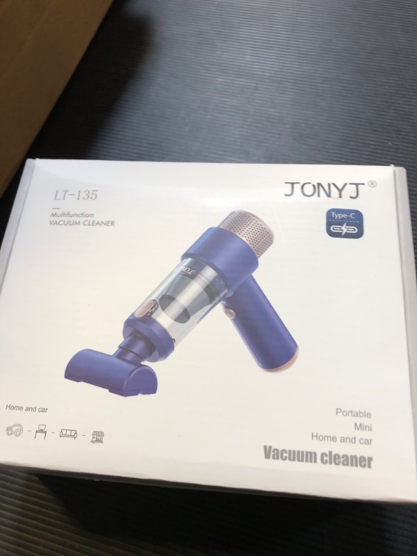 Photo 1 of JONYJ Handheld Car Vacuum Cleaner, 16000PA Car Vacuum Portable Cordless, 2 in 1 Air Duster and Vacuum Cleaner with LED Light, Multi-Nozzles, 120W High Power Hand Held Vacuum for Car, Home, Pet, Office