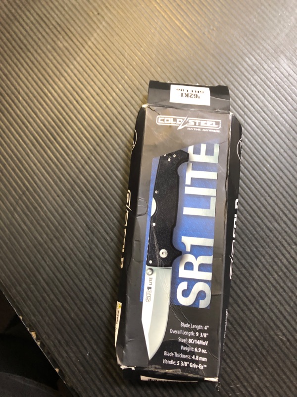 Photo 1 of Cold Steel SR1 Lite 8Cr14MoV Steel 4" Clip Point Blade Griv-Ex Handle Folding Knife with Tri-Ad Locking Mechanism, Boxed