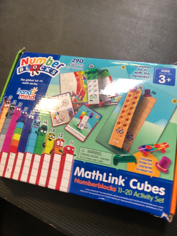 Photo 1 of hand2mind Numberblocks MathLink Cubes 11-20 Activity Set, 30 Numberblocks Activities Linked to TV Episodes, 155 NumberBlocks MathLink Cubes, Numberblocks Toys, Math Cubes, Homeschool Supplies
