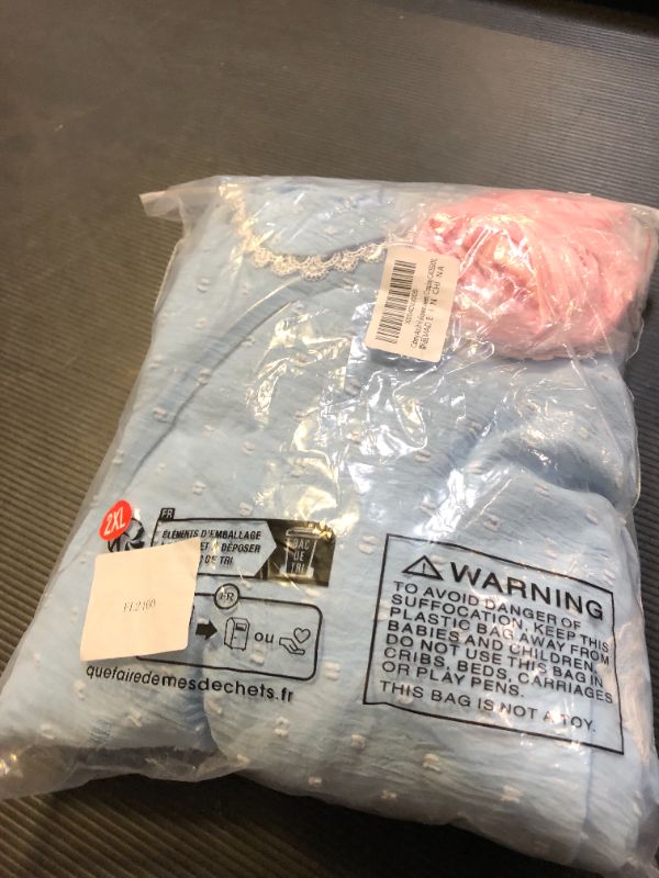 Photo 1 of Cabeny Adult Halloween Costume for Creepy Twins Costume Women Cute Blue Dress Puff Sleeves for Princess Costume CA055XXL