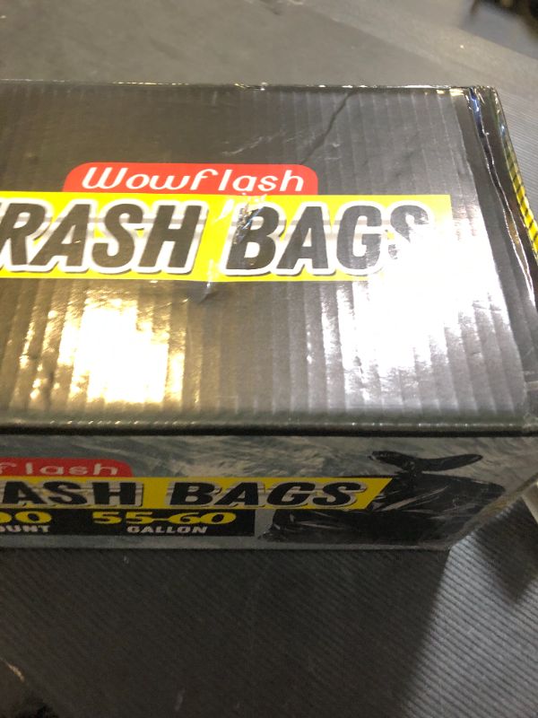 Photo 1 of 100 Count 55-60 Gallon Trash Bags, Sturdy & Tear-Resistant Commercial Can Liners 55 Gallon, Large Garbage Bags, Large Black Trash Bags for Commercial, Lawn and Leaf Bags