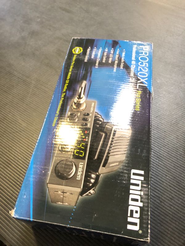Photo 1 of Uniden PRO520XL Pro Series 40-Channel CB Radio. Compact Design. ANL Switch and PA/CB Switch. 7 Watts of Audio Output and Instant Emergency Channel 9. - Black