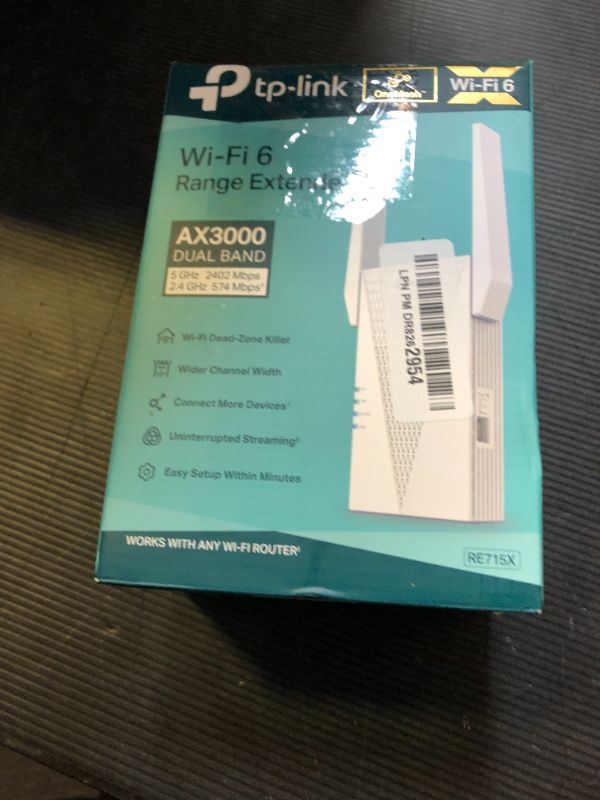 Photo 1 of TP-Link AX3000 WiFi 6 Range Extender, PCMag Editor's Choice, Dual Band WiFi Repeater Signal Booster with Gigabit Ethernet Port, Access Point, APP Setup, OneMesh Compatible (RE715X)