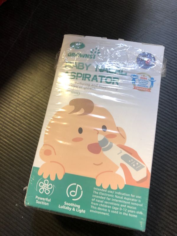 Photo 1 of GROWNSY Nasal Aspirator for Baby, Electric Nose Aspirator for Toddler, Baby Nose Sucker, Automatic Nose Cleaner with 3 Silicone Tips, Adjustable Suction Level, Music and Light Soothing Function
