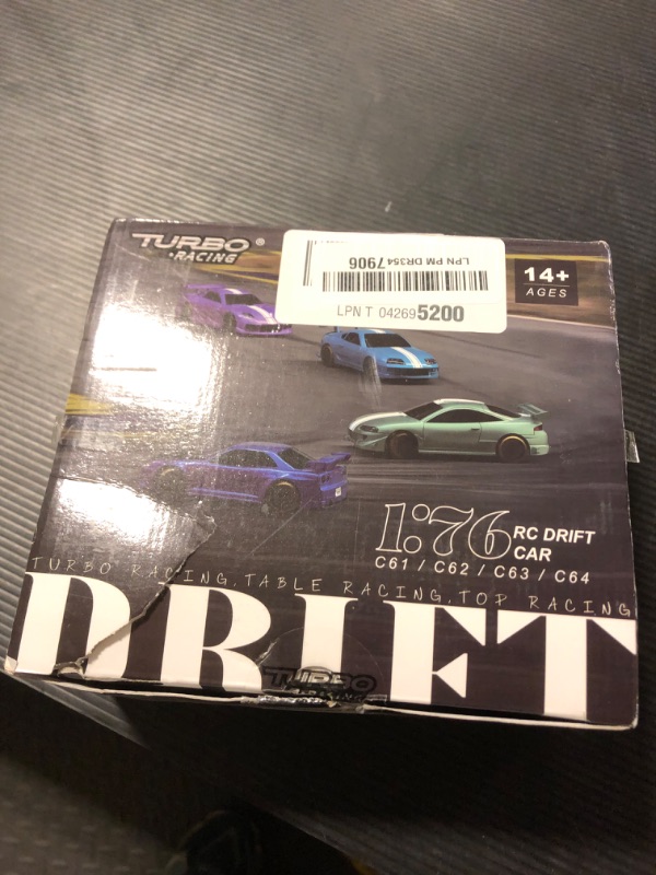 Photo 1 of FLYCOLOR Turbo Racing 1:76 Scale Drift RC Car with Gyro Mini Full Proportional RTR 2.4GHZ Remote Control with 2 Replaceable Body Shell (C64-Green)