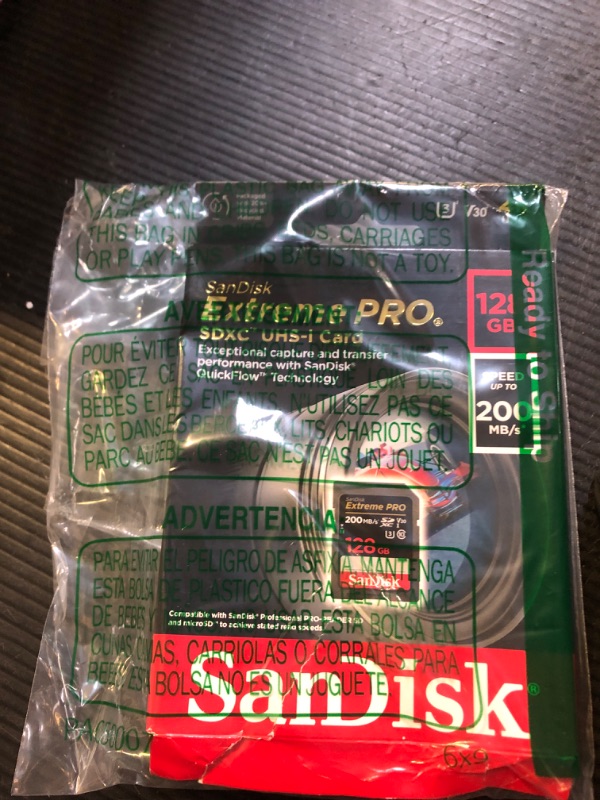 Photo 1 of SanDisk 128GB Extreme PRO SDXC UHS-I Memory Card - C10, U3, V30, 4K UHD, SD Card - SDSDXXD-128G-GN4IN